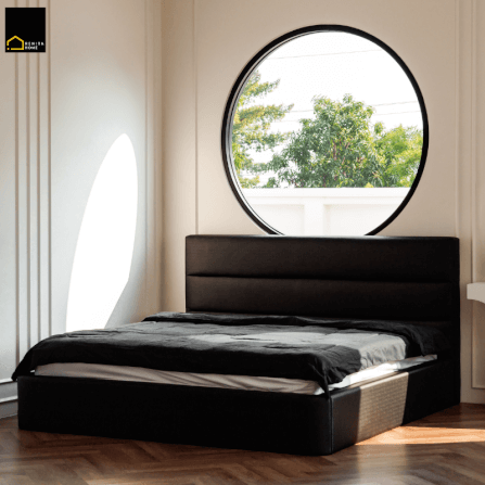 เตียงนอน 3.5 ฟุต RENITA HOME รุ่น Payton สีน้ำตาลเข้ม_1